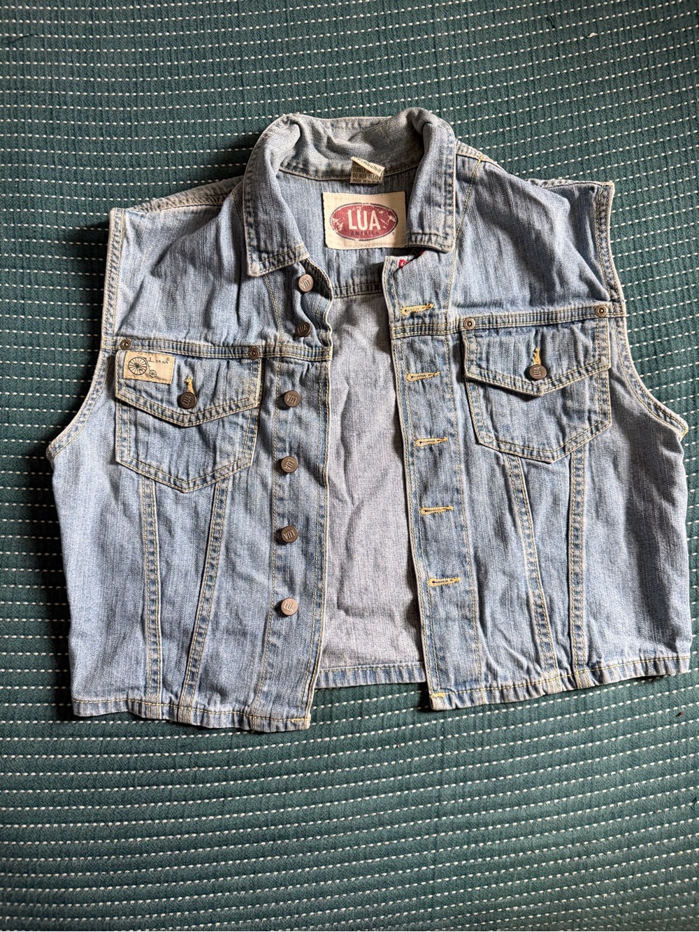 Light Wash Vintage Lua Denim Vest - Women's Blue Jean Vest